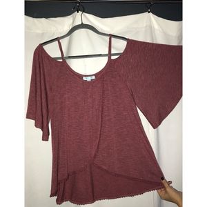 Cut out neckline layered top -She + Sky